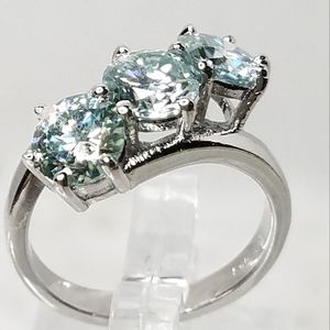 Moissanite three stone Ring